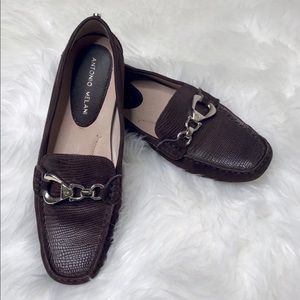 Antonio Melani Brown Leather Loafers